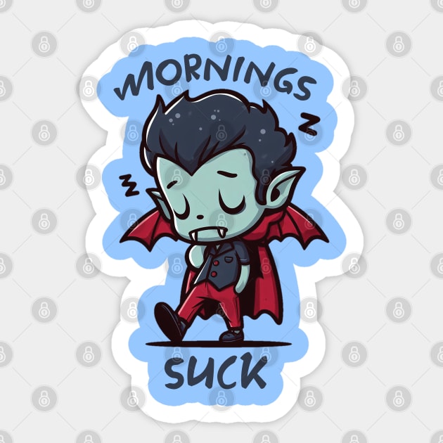 Mornings suck Sticker by Trendsdk